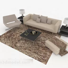 Home Gray Minimalist Leisure Sofa 3d model