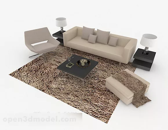 Home Gray Minimalist Leisure Sofa 3d model Home Gray Minimalist Leisure Sofa 3d model
