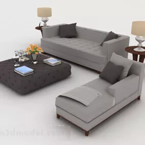 Home Gray Simple Sofa 3d model