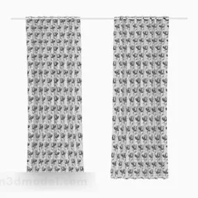 Home Gray Simple Curtain 3d model
