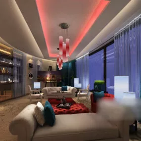 Home Living Room Ceiling Decoration Interior 3d model