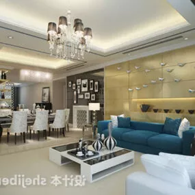 Home Living Room Dining Room Interior 3d model