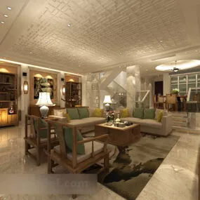 Home Living Room Furniture Interior 3d model