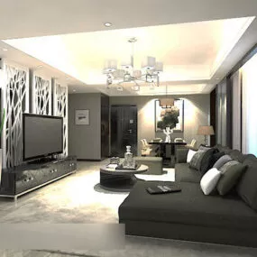 Home Living Room Partition Interior 3d model