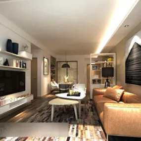 Home Design Modern Living Room Interior 3d model
