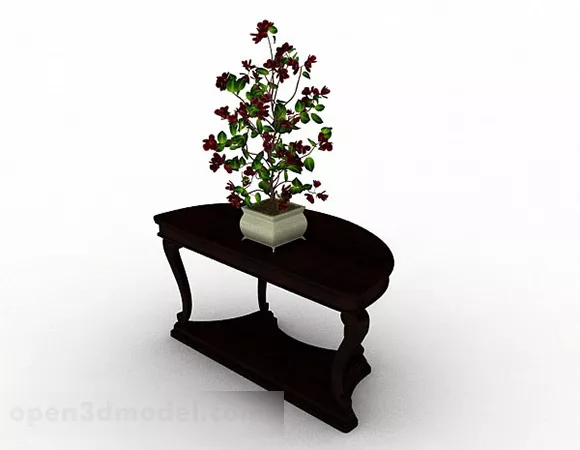 Home Console Table With Potted Plant 3d model Home Console Table With Potted Plant 3d model
