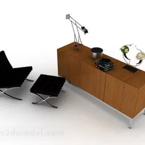 Home Working Chair With Table 3d model