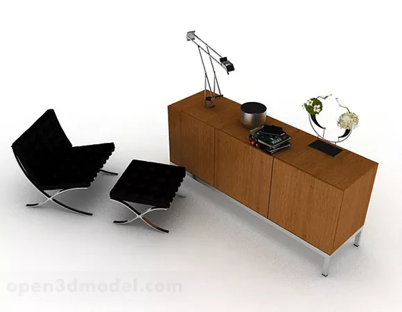 Home Working Chair With Table 3d model Home Working Chair With Table 3d model