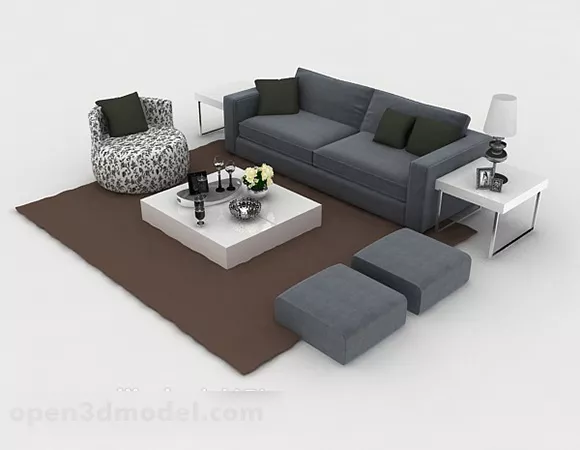 Home Gray Sofa 3d model Home Gray Sofa 3d model