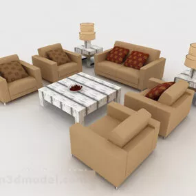 Home Simple Brown Combination Sofa 3d model
