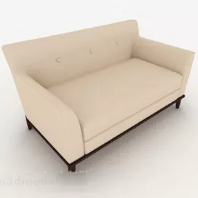 Home Light Brown Double Sofa 3d model