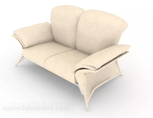 Home Brown Double Sofa V1 3d model Home Brown Double Sofa V1 3d model