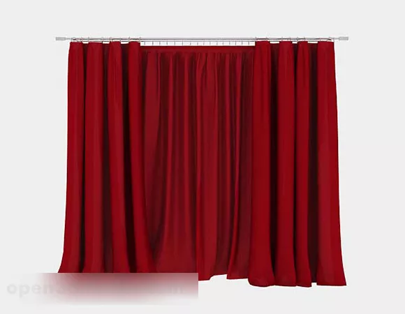 Home Red Simple Curtain 3d model Home Red Simple Curtain 3d model