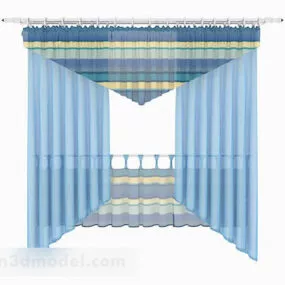 Home Simple Blue Curtain 3d model