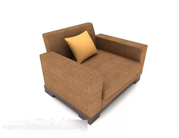 Home Simple Brown Square Single Sofa 3d model Home Simple Brown Square Single Sofa 3d model