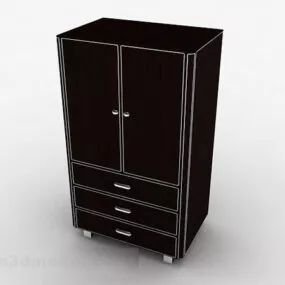 Home Simple Brown Wardrobe 3d model