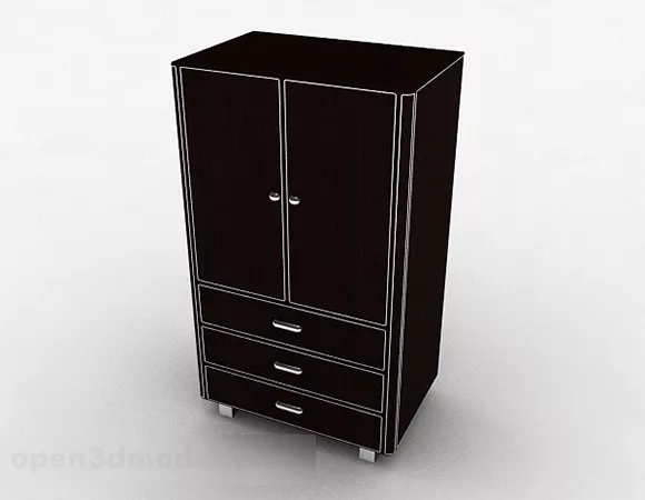 Simple Wardrobe Modern Style 3d model