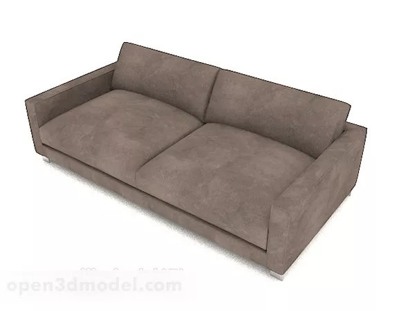 Home Simple Dark Gray Double Sofa 3d model Home Simple Dark Gray Double Sofa 3d model