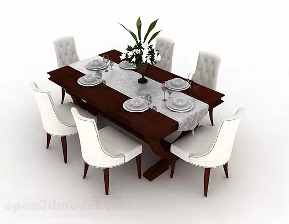 Home Simple Dining Table And Chair 3d model Home Simple Dining Table And Chair 3d model