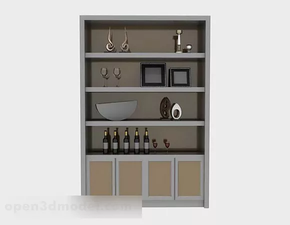 Home Simple Display Cabinet 3d model Home Simple Display Cabinet 3d model