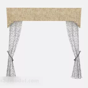 Home Simple Grey Curtains 3d model