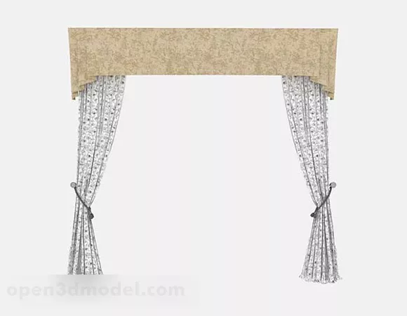 Home Simple Grey Curtains 3d model Home Simple Grey Curtains 3d model