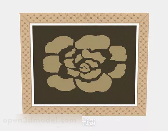 Chinese Three Painting With Text 3d model