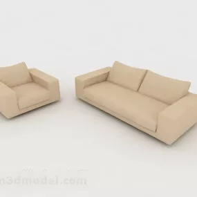 Home Simple Sofa Brown Color 3d model