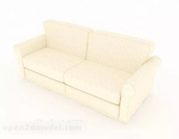 Home Simple Light Yellow Double Sofa 3d model Home Simple Light Yellow Double Sofa 3d model