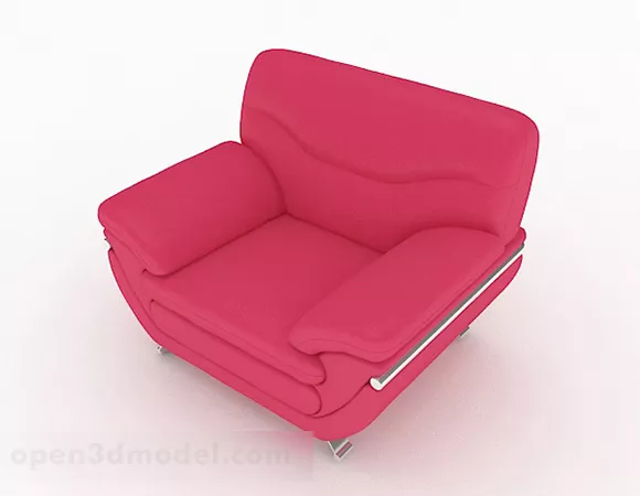 Home Pink Single Sofa 3d model Home Pink Single Sofa 3d model