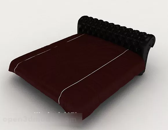Home Simple Red Double Bed 3d model Home Simple Red Double Bed 3d model