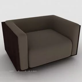 Home Simple Square Brown Single Sofa 3d model