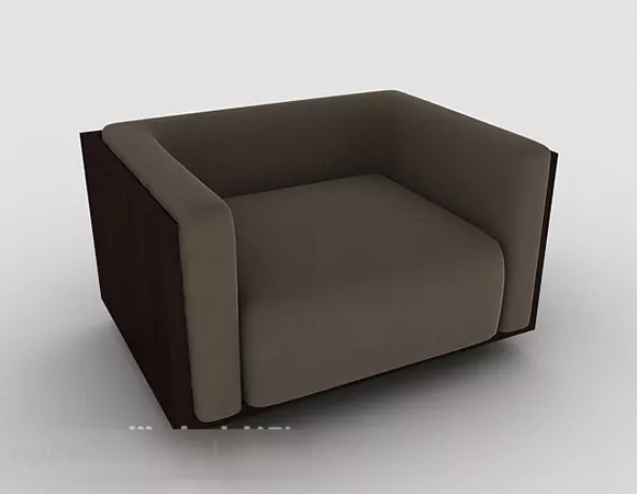 Home Simple Square Brown Single Sofa 3d model Home Simple Square Brown Single Sofa 3d model