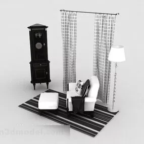Home Simple White Single Sofa 3d model