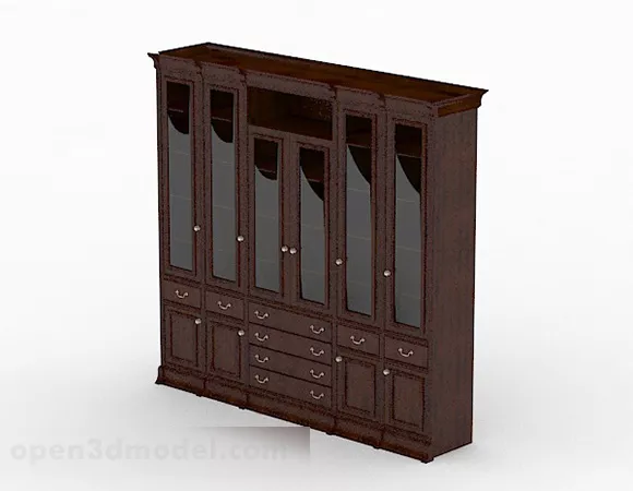 Walnut Bookcase 3d model