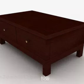 Home Simple Wooden Brown Coffee Table 3d model