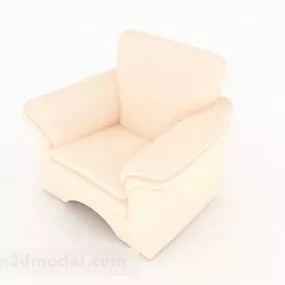 Home Yellow Fabric Single Sofa 3d model