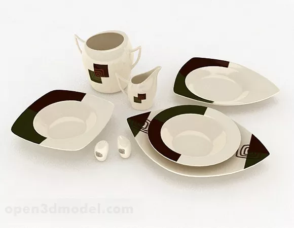 Home Tableware 3d model Home Tableware 3d model