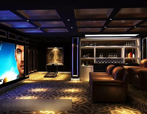 Villa Home Theater Interior 3d model Villa Home Theater Interior 3d model