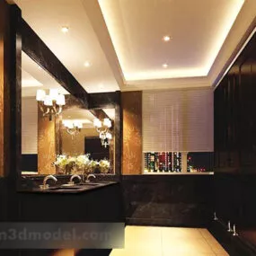 Home Toilet Decoration Interior 3d model