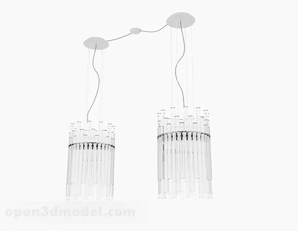 Home White Crystal Chandelier 3d model Home White Crystal Chandelier 3d model