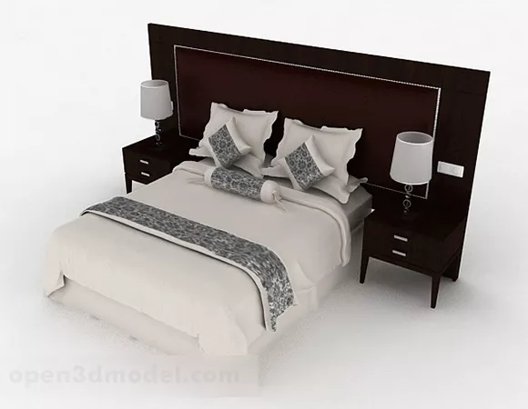 Home White Double Bed 3d model Home White Double Bed 3d model