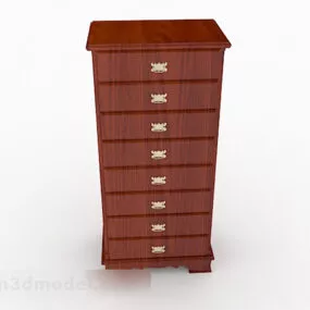 Home Wood Brown Storage Cabinet 3d model