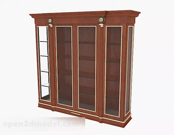 Home Wooden Display Cabinet Furniture 3d model Home Wooden Display Cabinet Furniture 3d model