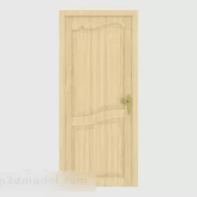 Home Yellow Minimalist Solid Wood Door 3d model