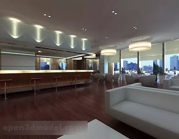 Hotel Bar Counter Interior 3d model Hotel Bar Counter Interior 3d model