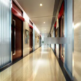 Hotel Corridor Interior 3d model