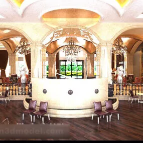 Hotel Desk Interior 3d model