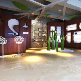 Hotel Front Desk Interior 3d model