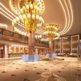 Hotel Lobby Desk Interior 3d model